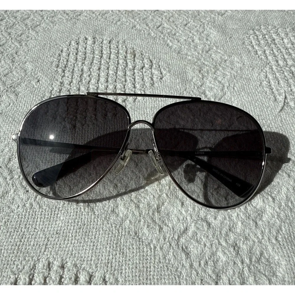 Longchamp Paris LO104S 033 Women Aviator Sunglasses Silver Gradient w/ Hard Case